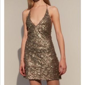 Urban Outfitters Gold Sequined Motel Dress